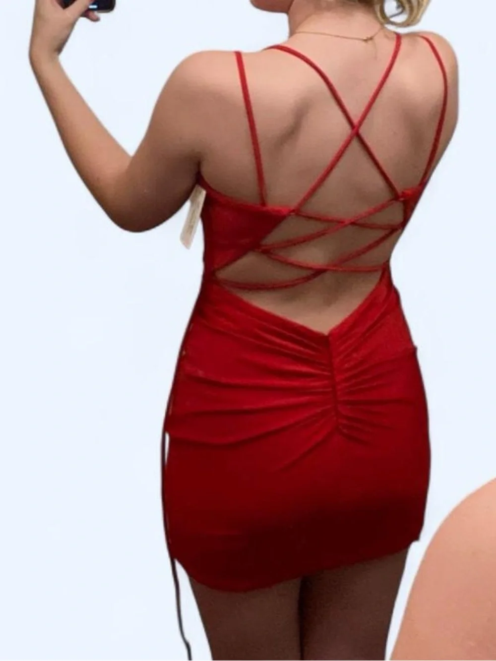 Red Mini Dress - Picture 2 of 3